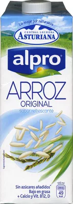 Bebida de arroz sin azúcares añadidos bajo grasas Alpro 1 l, code 8410297161728