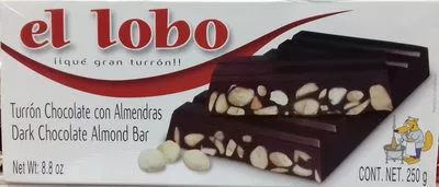 Turrón Chocolate con Almendras El Lobo 250 g, code 8410317225317