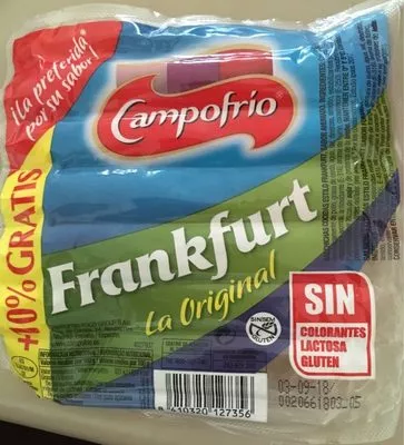 Salchichas frankfurt cocidas de cerdo, pollo campofrio 140 g, code 8410320127356