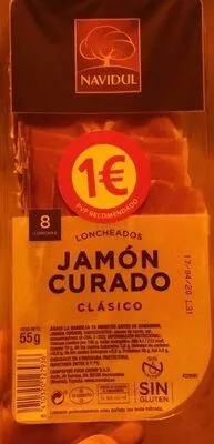 jamon curado clasico navidul 55 g, code 8410320127936