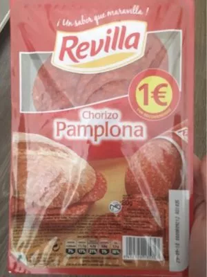 Chorizo de pamplona lonchas sin gluten Revilla 80 g, code 8410320135757