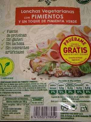 Lonchas vegetarianas Campofrío 100 g, code 8410320278959