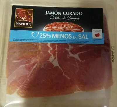 Jamón curado 25% Menos de Sal Navidul 150 g, code 8410320283854