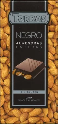 Tableta de chocolate negro con almendras 40% cacao Torras 200 g, code 8410342002150