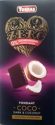 Chocolate Zero Fondant Coco 0% azúcares añadidos Torras 125 g, code 8410342004659