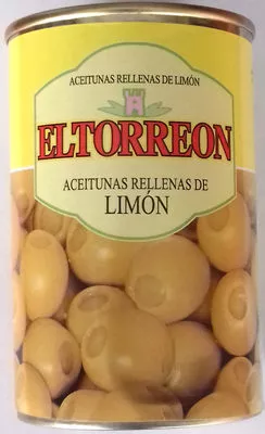 Aceitunas rellenas al limón lata 130 g El Torreón 300 g neto, 130 g escurrido, code 8410344533041