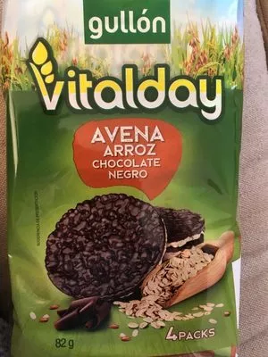 Vitalday avena arroz chocolate negro gullon 82 g, code 8410376051919