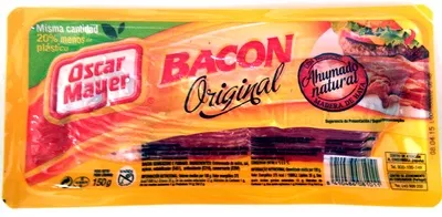 Bacon curado ahumado natural lonchas sin gluten Oscar Mayer 150g, code 8410486081011