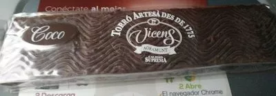 Turrón Cocó bañado con Chocolate Vicens , code 8410495542626