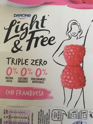 Light & Free con frambuesa Danone 460 g (4 x 115g), code 8410500022334