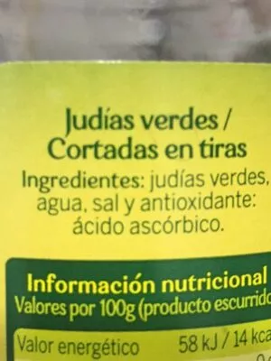 Judías verdes cortadas en tiras Gvtarra , code 8410514117118