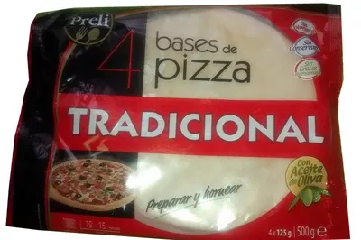 4 bases de pizza Preli 4 unidades, 500 g, code 8410517319199