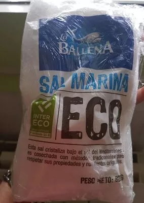 Sal marina eco la ballena 800 g, code 8410604000429