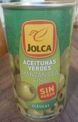 Aceitunas verdes manzanilla sin hueso Jolca 350 g (neto), 150 g (escurrido), 370 ml, code 8410667021157