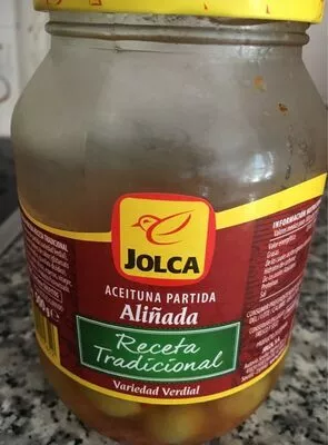 Aceituna partida aliñada variedad verdial frasco 500 g Jolca , code 8410667021652