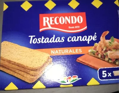 Tostadas para canapé cuadradas packs Recondo 100 g, code 8410706003298