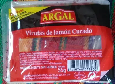 Virutas de Jamón Curado Argal 55 g, code 8410764013802