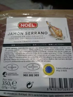 Jamón serrano Noel 400 g, code 8410783329311