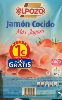 Jamón cocido bajo grasa lonchas sin gluten Elpozo , code 8410843039549