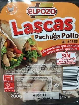 Lascas de pechuga de pollo Elpozo 200 g, code 8410843123378