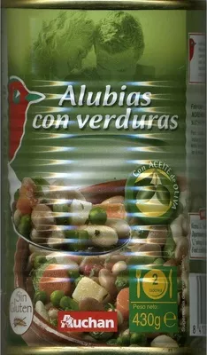 Alubias con verduras Auchan 430 g (neto), code 8410902011929