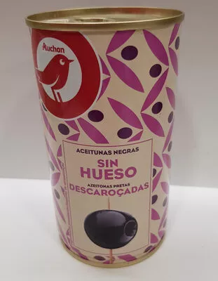 Aceitunas cacereñas negras sin hueso Auchan 350 g (neto), 150 g (escurrido), 370 ml, code 8410971020198