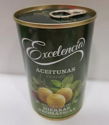 Aceitunas verdes rellenas de hierbas aromáticas Excelencia 130 g, code 8410971031880