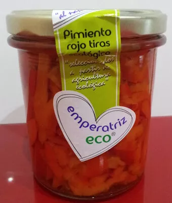 Pimiento rojo tiras ecológico emperatriz 325 g (neto), 210 g (escurrido), code 8410972151259