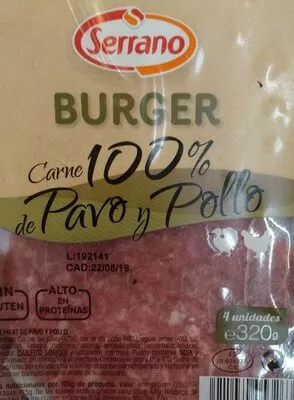 Burguer carne 100% pavo y pollo  , code 8411030053263