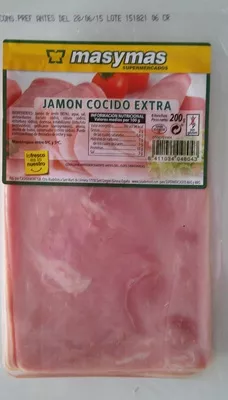 Jamon cocido extra Masymas 200g, code 8411034048043