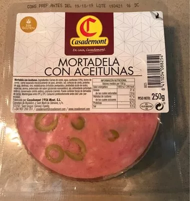 Mortadela con aceitunas Casademont , code 8411034088254