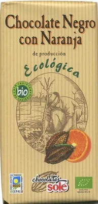 Chocolate negro con naranja 56% cacao Chocolates Solé 100 g, code 8411066002884