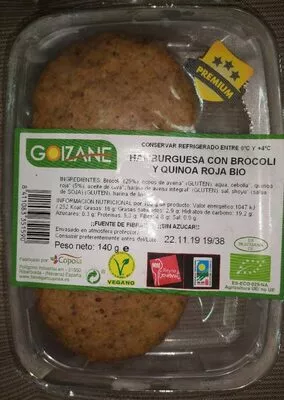 Hamburguesa con brócoli y quinoa roja Bio  140 g, code 8411083351590