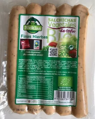 Salchichas vegetales de tofu  , code 8411083357134