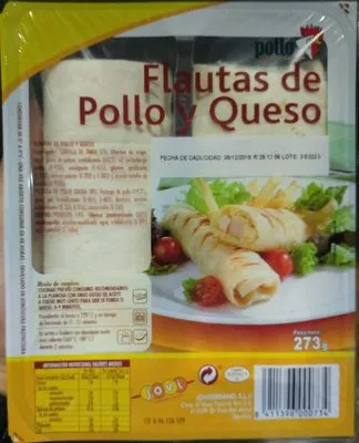 Flautas de pollo y queso mercadona 273 g, code 8411396000734