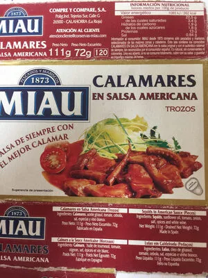 Calamares en salsa americana Miau 111 g, code 8411916811987