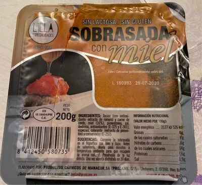 Sobrasada con miel  200 g, code 8412450580735