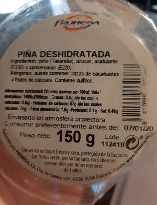 Piña deshidratada  , code 8412669330367