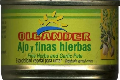 Paté vegetal ecológico "Oleander" Ajo y finas hierbas Oleander 135 g, code 8412940800041