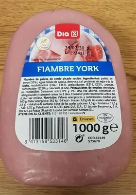 Fiambre york  1000 g, code 8413158533146