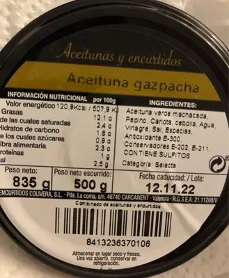 Aceituna gazpacha  , code 8413236370106