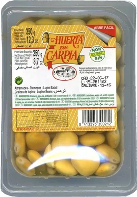 Altramuces encurtidos Huerta de Carpia 350 g (neto), 250 g (escurrido), code 8413295300212