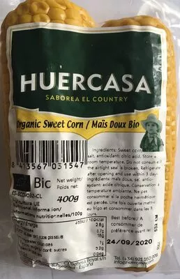 Maïs Doux Bio HuerCasa 2 épis, 400 g, code 8413567031547