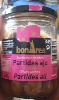 Aceitunas verdes partidas ajo Bonarea , code 8413585015376