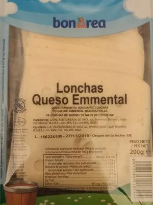 Lonchas queso emmental BonArea , code 8413585018544