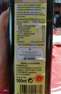 Aceite de oliva virgen extra Bonarea , code 8413585019619