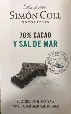 Chocolate 70 cacao y sal de mar Simon Coll , code 8413907252700