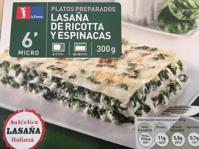 Lasaña de ricotta y espicanacas La Sirena , code 8414532058514