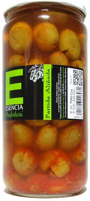 Aceitunas verdes partidas aliñadas "Esencia Andalusí" Esencia Andalusí 700 g (neto), 410 g (escurrido), code 8414606446971