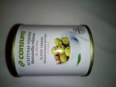 Aceitunas verdes Manzanilla rellenas de anchoa Consum , code 8414807500663